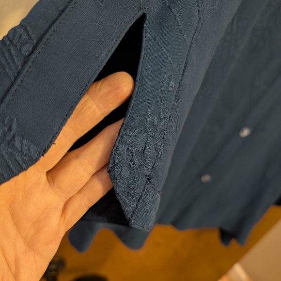 Citron Women's Deep Blue Button Down Shirt - Picture 9 of 12